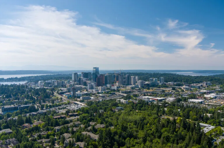 Aerial view of Bellevue, WA