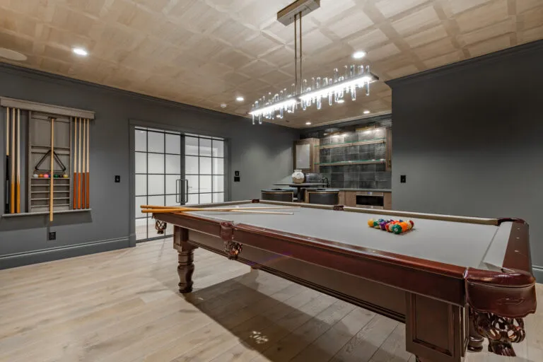 Pool table in a flex room