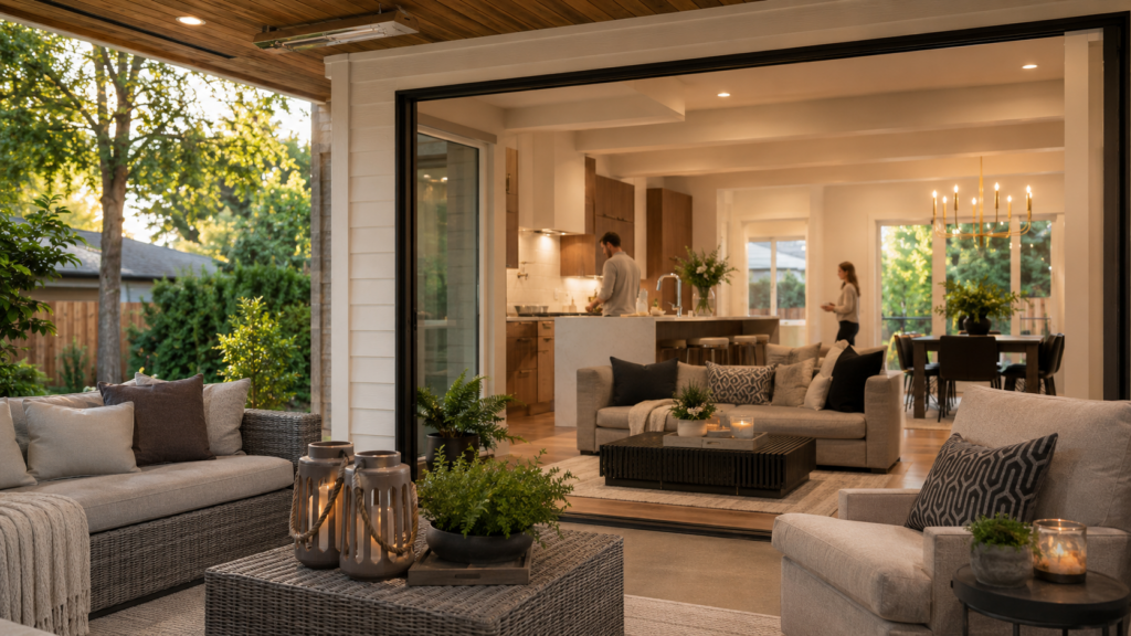 Azori homeowners enjoying their indoor-outdoor living space
