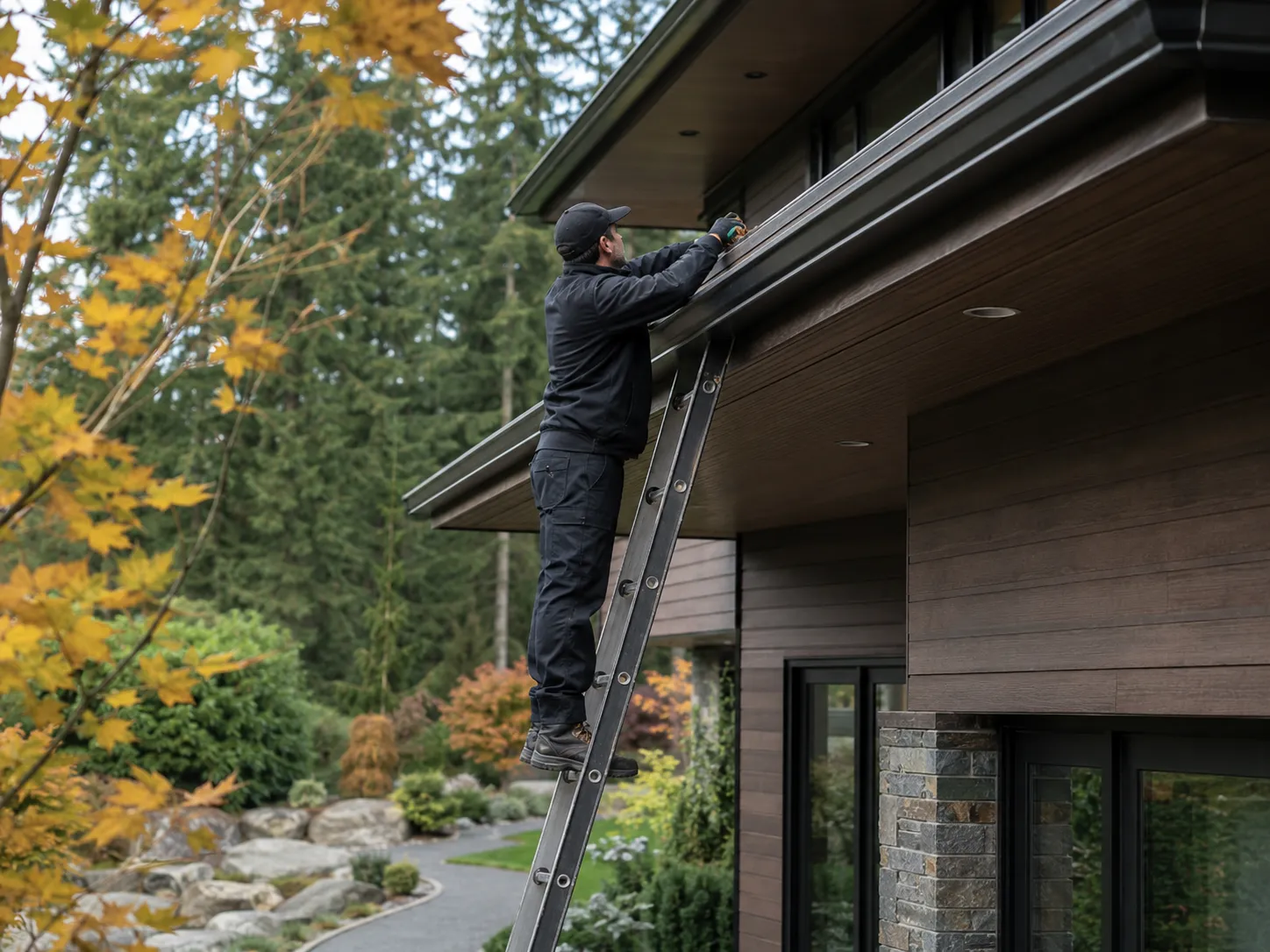 Azori home fall maintenance - gutter cleaning